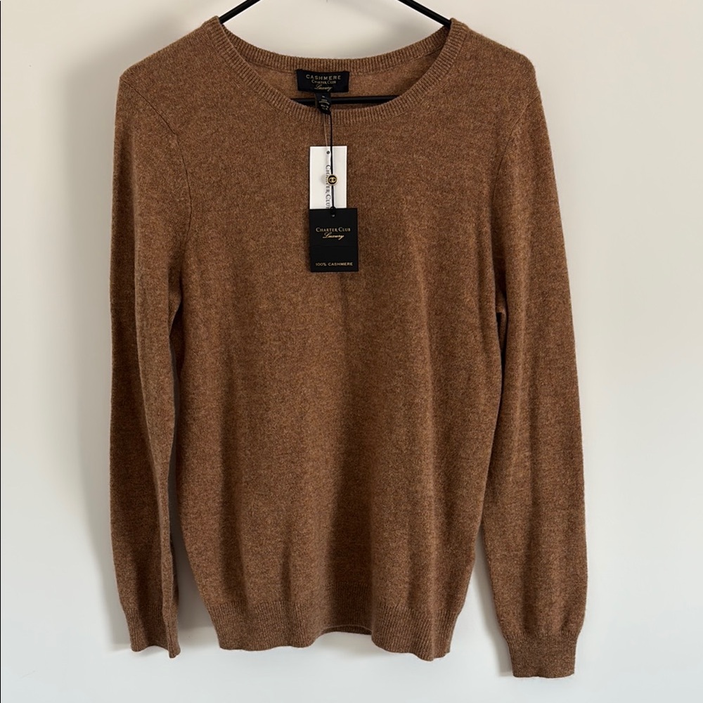 Men's Carmel Brown 100% Cashmere Sweater